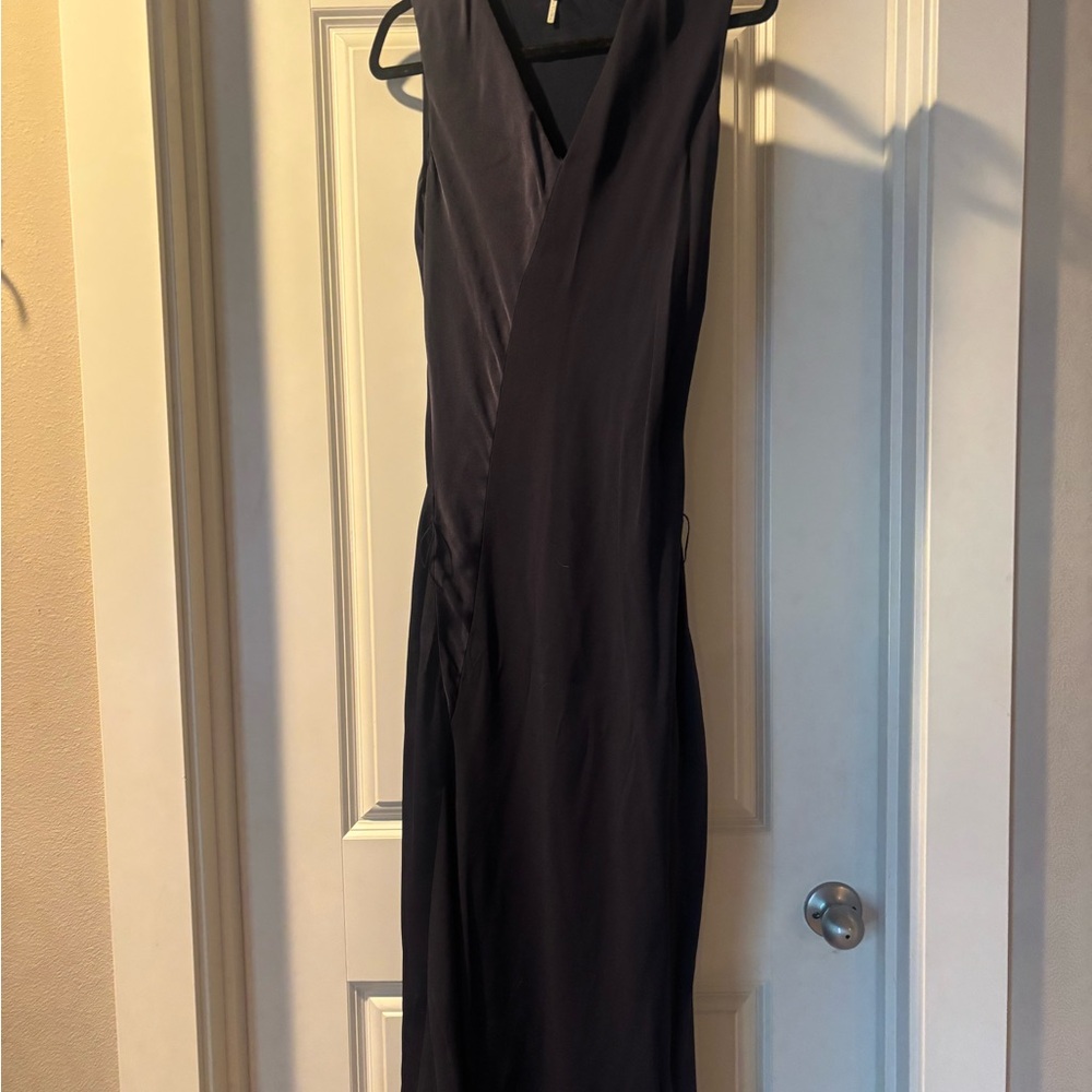 Halston Heritage Black V-Neck Maxi Dress
